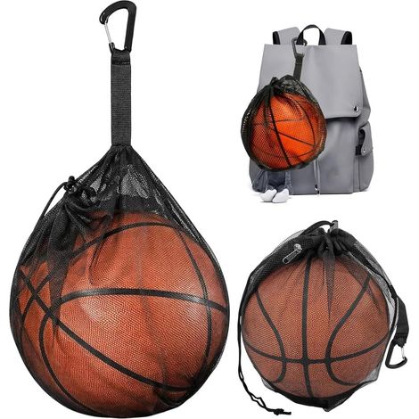 Sacs à Ballon en Maille Filet, 1 Pièce Filet De Rangement Pour Ballon Sac De Sport, Idéal Pour Basket Football Volleyball Pilates Et Entraînement En Extérieur Ou En Salle
