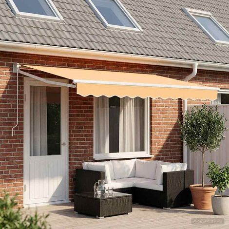 vidaXL Auvent rétractable Sable 4 x 2 m 100% Polyester et Aluminium (1/5)