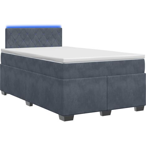 Maison Exclusive - Lit de box spring avec matelas et LED Gris foncé 120 x 190 cm (1/5)