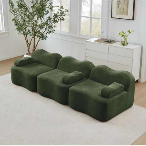 divano modulare angolare in velluto verde OKMYHOME (1/5)