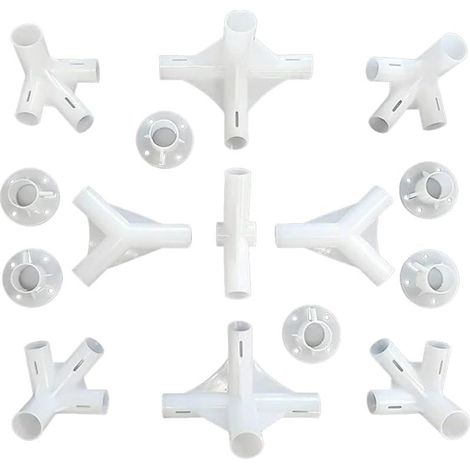 Lot de 15 connecteurs de tente en plastique pour auvent de tonnelle de 3 x 6 m, pieds de connecteur central de 25/19 mm, outil de camping en plein air (1/5)