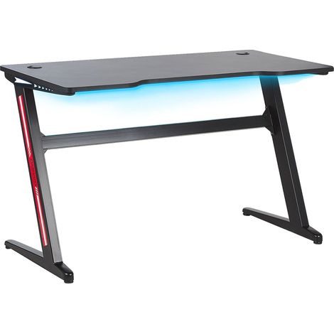 Gaming-Tisch DARFUR Schwarz 120 cm 60 cm RGB LED