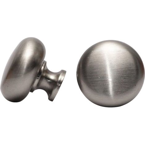 Möbelknopf Schubladenknopf Knopf Knauf Edelstahl Optik matt gebürstet Höhe 27mm (1/2)
