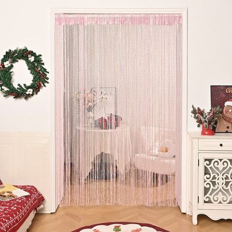 Joli rideau de porte décoratif, rideau séparateur de pièce 200 x 100 cm, rideau simple, idéal pour le salon, le bureau, la chambre, comme décoration de porte, comme séparateur de pièce et pour la déco (1/5)