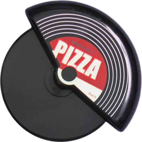 FISURA - Tagliapizza originale. Tagliapizza con rotella divertente. Coltello per pizza in acciaio inox e ABS. Misure: 7,5 centimetri x 5,5 centimetri. (Vinile, nero) (1/2)