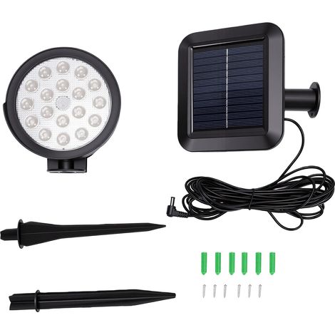 Applique murale extérieure solaire - pour allée de jardin - batterie lithium longue durée, étanche IP65, s'allume automatiquement la nuit, panneau solaire haute efficacité (1/5)