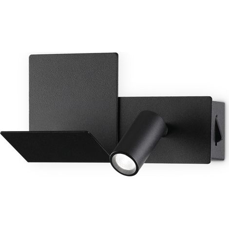 Ideal Lux KOMODO-2 Luz de lectura LED negra, interruptor incorporado, 3000 K, no regulable (1/2)