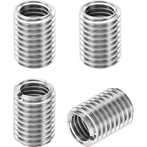 Filetage Adaptateurs Manchon Réducteur Écrou Insert Fileté Metal, 4 pcs M18x2,5 Mâle vers M14x2 Femelle Réparation Insérer Écrou Vis Réducteur Inox Acier Attache 25mm (1/5)
