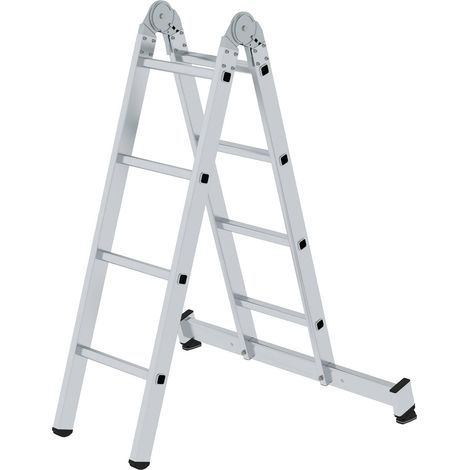 Günzburger Steigtechnik Echelle pliante en 2 parties avec traverse nivello 2 x 4nombre de barreaux - 032208 (1/4)