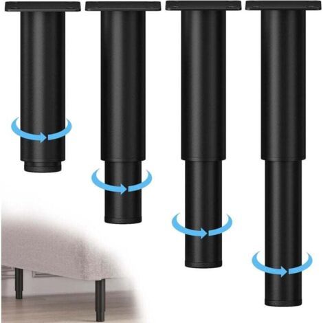 4 Stück verstellbare Möbelbeine, 20–37 cm höhenverstellbare Möbelbeine aus Metall, Möbelfüße mit Schrauben für Möbel, Sofa, Bett, Nachttisch, Küche, Kleiderschrank