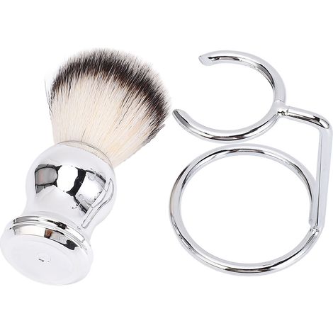 Brosse à barbe avec support, kit de rasage pour homme, brosse à barbe en poils synthétiques avec support. (1/5)