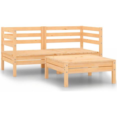 Maison Exclusive - Set Divani da Giardino 3 pz in Legno Massello di Pino (1/5)