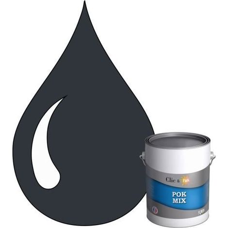 Peinture d'Accroche et Finition 2 en 1 - POK - POK MIX - Acrylique Satinée - RAL 7026 - 1L (1/4)