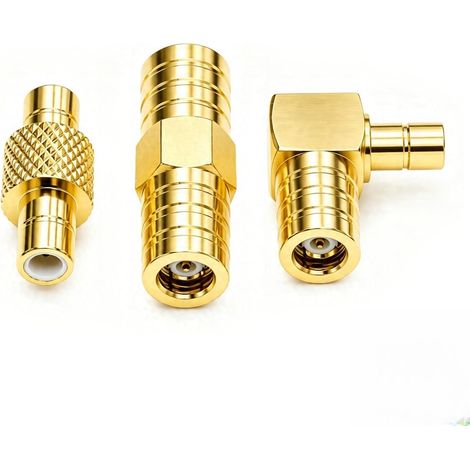 3 Pièces Adaptateur Kit pour Antenne Dab Autoradio, RF Coaxial Kit Connecteurs RF Coaxiaux Plaqués Or Femelle Femelle Mâle Mâle et Coudé 90 Degrés pour Radio Numérique Scanner (1/5)