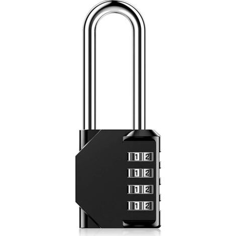 Cadenas à combinaison 4 chiffres – Corps en alliage de zinc – Manilles en acier trempé – Résistant aux intempéries et à la rouille