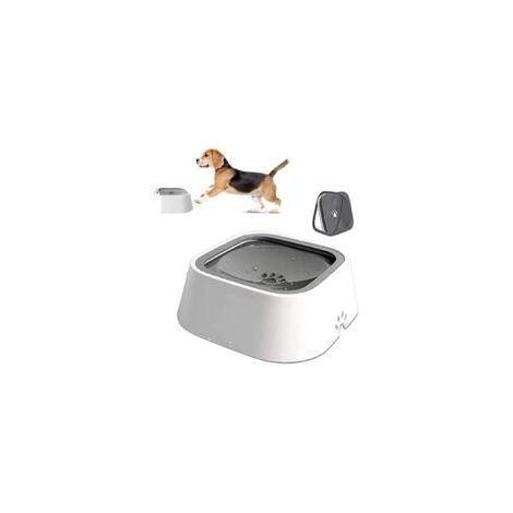 Wassernapf für Haustiere, Spritzschutz-Wasserspender (Grau) - Crezuo (1/5)