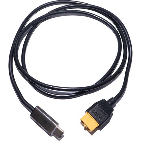 USB-C male to XT60 adapter cable with digital display, power jack for model airplanes and connector for high-current lithium battery (1/5)
