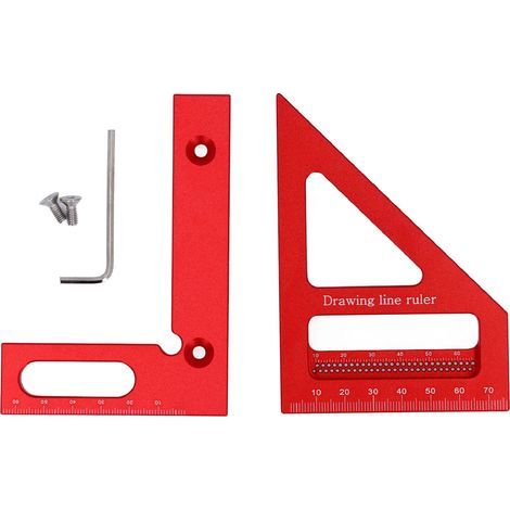Règle de mesure multi-angle 3D, 45 à 90 degrés, alliage d'aluminium, rapporteur carré, Triangle d'onglet pour le travail du bois (1/5)