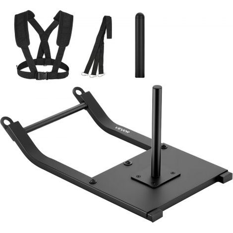 Gewichtsschlitten Kraftschlitten, Fitness-Krafttrainingsschlitten zur Verbesserung der Geschwindigkeit bei sportlichen Übungen, Fitnessgerät mit Gurt, kompatibel mit 25/51 mm Gewichtsscheiben (1/5)