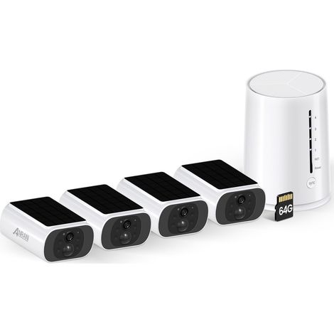 Telecamera di Sorveglianza WiFi Esterna Senza Fili, Pannello Solare Integrato, con Homebase, Visione Notturna a Colori, Audio Bidirezionale, Memoria Locale 64G, Kit ANRAN 4 Telecamere 4MP (1/5)