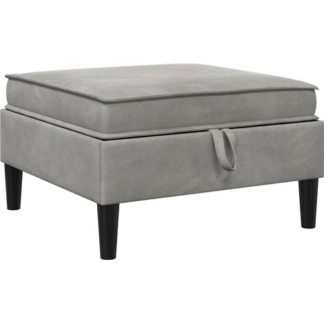 Sofa-Hocker mit Stauraum Hellgrau Samt vidaXL (1/5)
