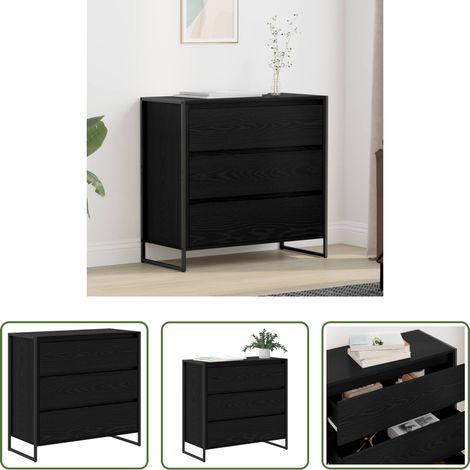Buffet industriel - Buffet Chêne noir 79 x 36 x 75.5 cm Bois d'ingénierie (1/5)