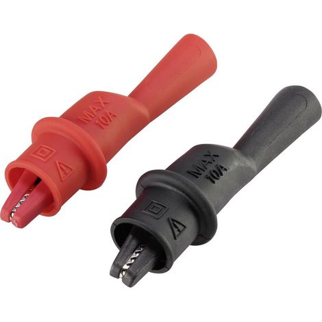 VOLTCRAFT MSK-111 Pince crocodile femelle 2 mm CAT III 1000 V, CAT IV 600 V noir, rouge X947791