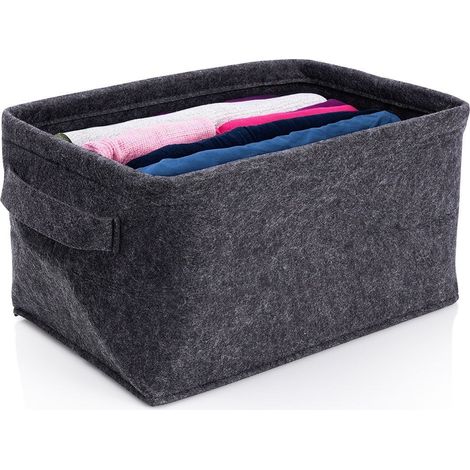 Faltbarer Aufbewahrungskorb aus Filz, schwarz, 36 x 27 x 20 cm (1/5)