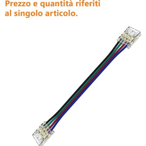 Câble D'Extension Avec Connecteurs Pour Bandes Led Cob Rgb, Accessoire Professionnel Pour Des Connexions Rapides Et Stables, 1 Unité (1/2)