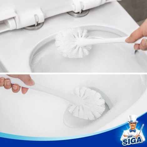 Ensemble déboucheur et brosse WC - MHY® - Blanc - 2 en 1 - Ventouse puissante - Brosse haute efficacité - Support stable (1/4)