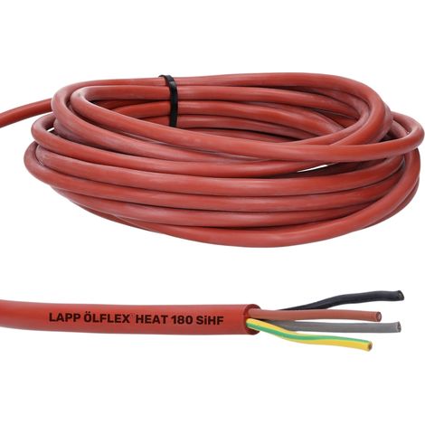10 Meter Lapp 00460093 Ölflex Heat 180 Silikonleitung 4x1,0 mm² I Silikonkabel I Saunaofen Kabel 10 m I SiHF Saunakabel 4G1,0 mm² mit grün-gelben Schutzleiter (1/4)