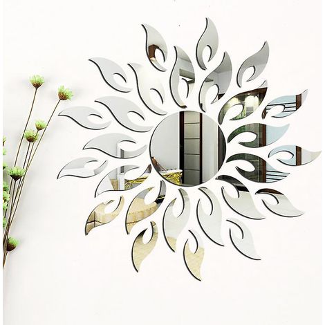 stickers Mural De Tournesol 3d Autocollants,2 Pices Autocollant Mural De Miroir Dcoratif Bricolage Tournesol,art Dco Sticker Mural,decoration Mais (1/3)
