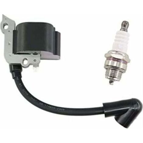 Bobina de encendido con bujía para cortacéspedes Stihl FS38, FS46, FS45, FS55, FC55, FC55Z, FC55-DZ, HL45, HL45Z, HL45-DZ, HS45, HS45Z, KM55, KM55RZ, KM55C, KM55R, Reemplaza (1/4)