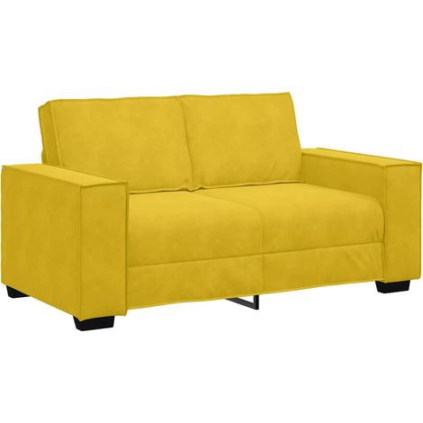 Canapé Sofa à 2 places Jaune 160x78x84 cm Velours (1/5)