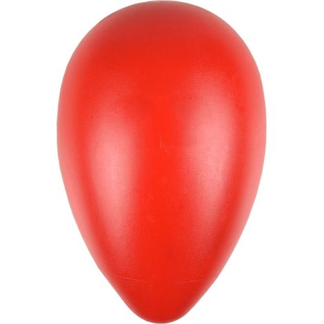 Œuf en plastique rouge, petite taille, 8 cm de diamètre x 12,5 cm de hauteur, jouet flamant rose pour chiens. (1/5)