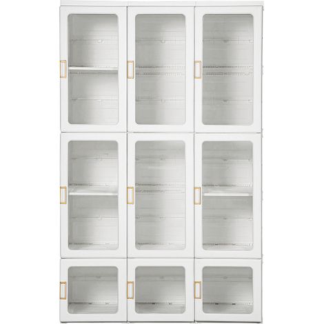 Portable Foldable Clothes Wardrobe for Bedroom with Cube Storage,Hanging Rods,and Magnetic Doors in White-Ideal Clothes Organizer Solution