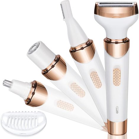 Rasoir électrique féminin 4 en 1 pour poils pubiens secs et humides, épilateur sans fil (1/3)