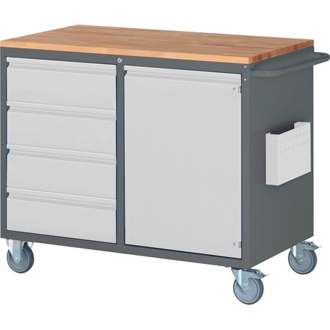 STIER Montagewagen Premium mit 4 Schubladen und 1 Flügeltür BxTxH 1145x650x975 mm