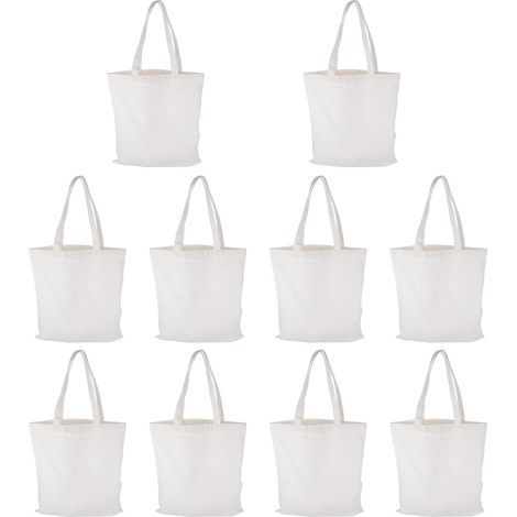 Lot de 10 sacs fourre tout en toile de coton sublimable