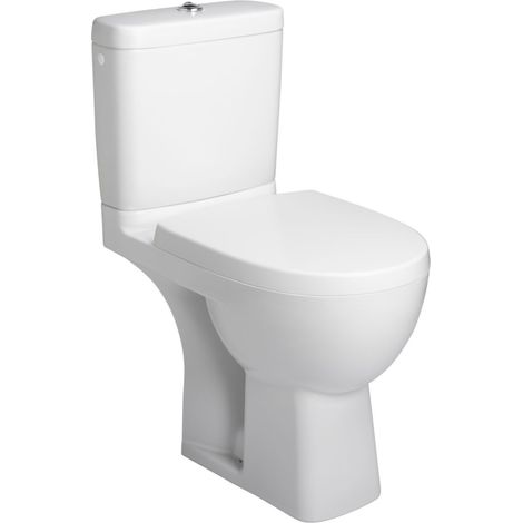 Jacob Delafon – Cuvette WC à poser sans bride – Sortie horizontale – Céramique – Abattant thermodur – Rinçage optimal – Dimensions 670 x 365 mm (1/7)