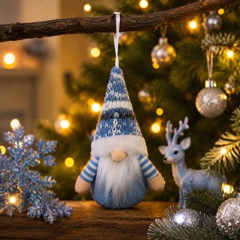 Décorations de Noël, figurines de nains, Rudolph, figurines de vieil homme sans visage, décorations pour sapin de Noël