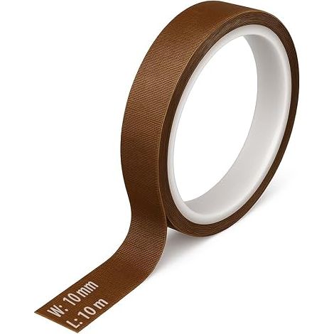 Ruban adhésif PTFE - 10 mm x 10 m - Autocollant antiadhésif pour imprimante 3D et machine à emballer sous vide (10 mm) (1/5)