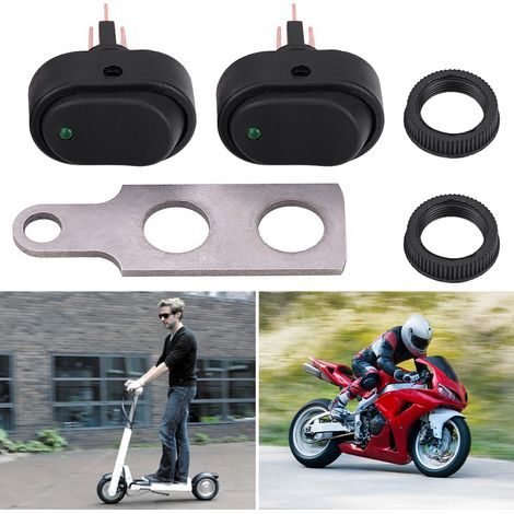 12V LED Motorrad-/Rollerscheinwerfer mit Ein-/Ausschalter und grüner Kontrollleuchte - Typ A (1/5)