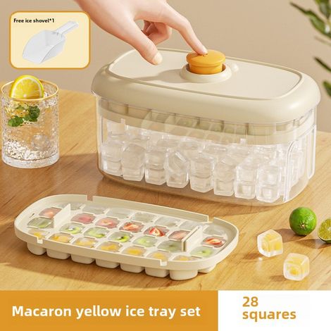 Bac À Glaçons Avec Couvercle 28 Cubes En Plastique Alimentaire Démoulage Facile Pour Boissons (1/5)
