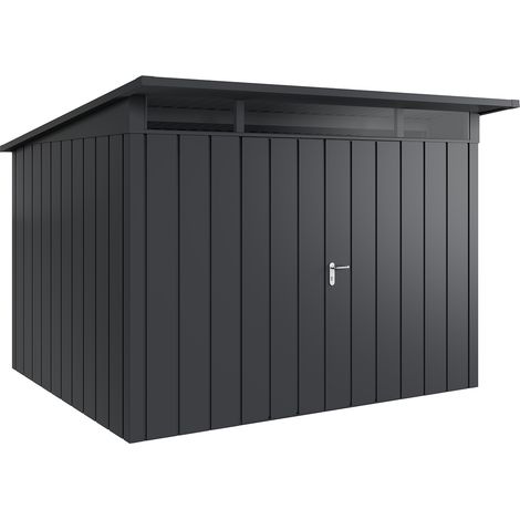 Hörmann Metall-Gerätehaus "Juno" mit Pultdach, JPD13 - Modern, 310 x 262 cm (B x T), anthrazit, 2-flüglige Tür (1/5)