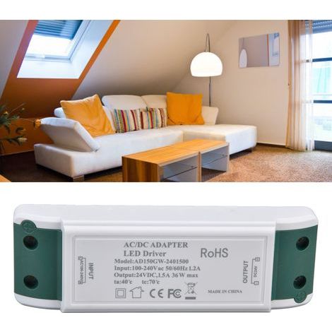 Alimentation LED 24V DC 1.5A 36W, Transformateur à Courant Constant AC100‑240V pour Éclairage LED (1/5)