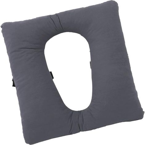 Toilettenstuhl-Sitzkissen – 1 Stück – Weicher Flanell und Perlbaumwolle – Dickes Komfortkissen mit Klebebefestigung – Für Senioren und Genesende – Grau, 42 x 42 x 8 cm (1/5)