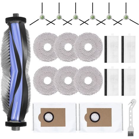 Kit di accessori per robot aspirapolvere Lefant M3 Ultra/M3/M3 Max/M3 Gen2, ricambi, 1 spazzola principale, 6 spazzole laterali, 4 filtri HEPA, 2 sacchetti per la base, 6 panni per la pulizia. (1/5)