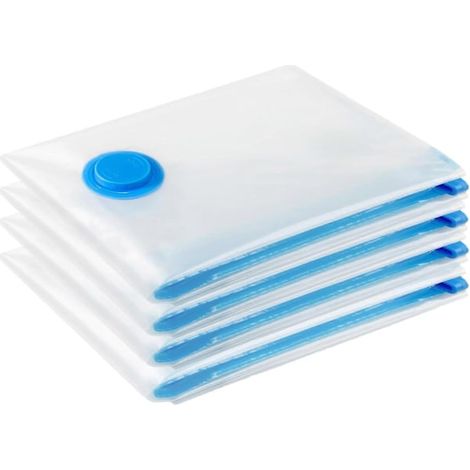 Lot de 4 sacs de rangement sous vide 130 x 100 cm, sacs extra larges et réutilisables pour vêtements, couvertures et linge de lit.-AquaForge