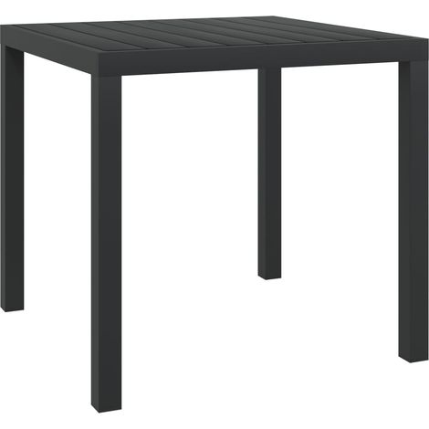 Vidaxl – Table de jardin noire 80 x 80 x 74 cm – Aluminium et WPC résistant aux intempéries – Idéale pour terrasse et patio (1/3)